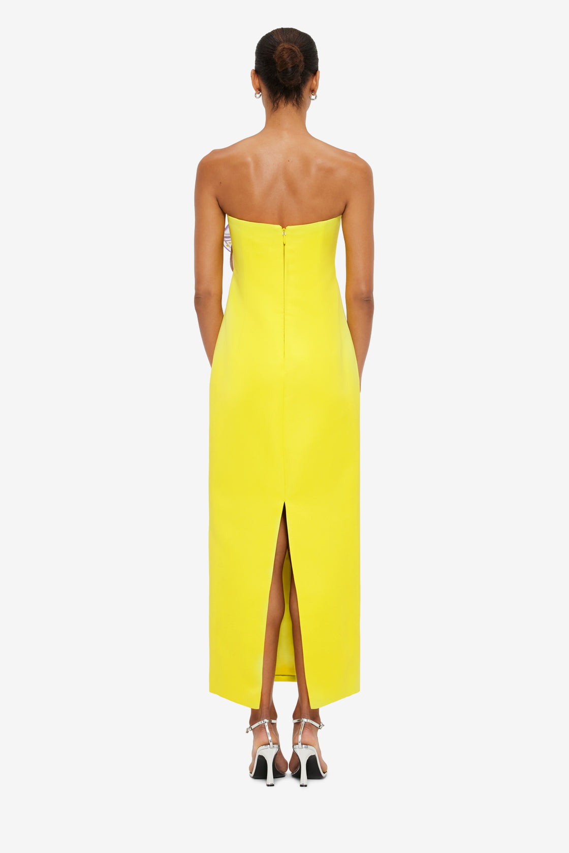 Exclusive Leo Lin Rayna Appliqué Floral Maxi Dress in Iris Print in Yellow