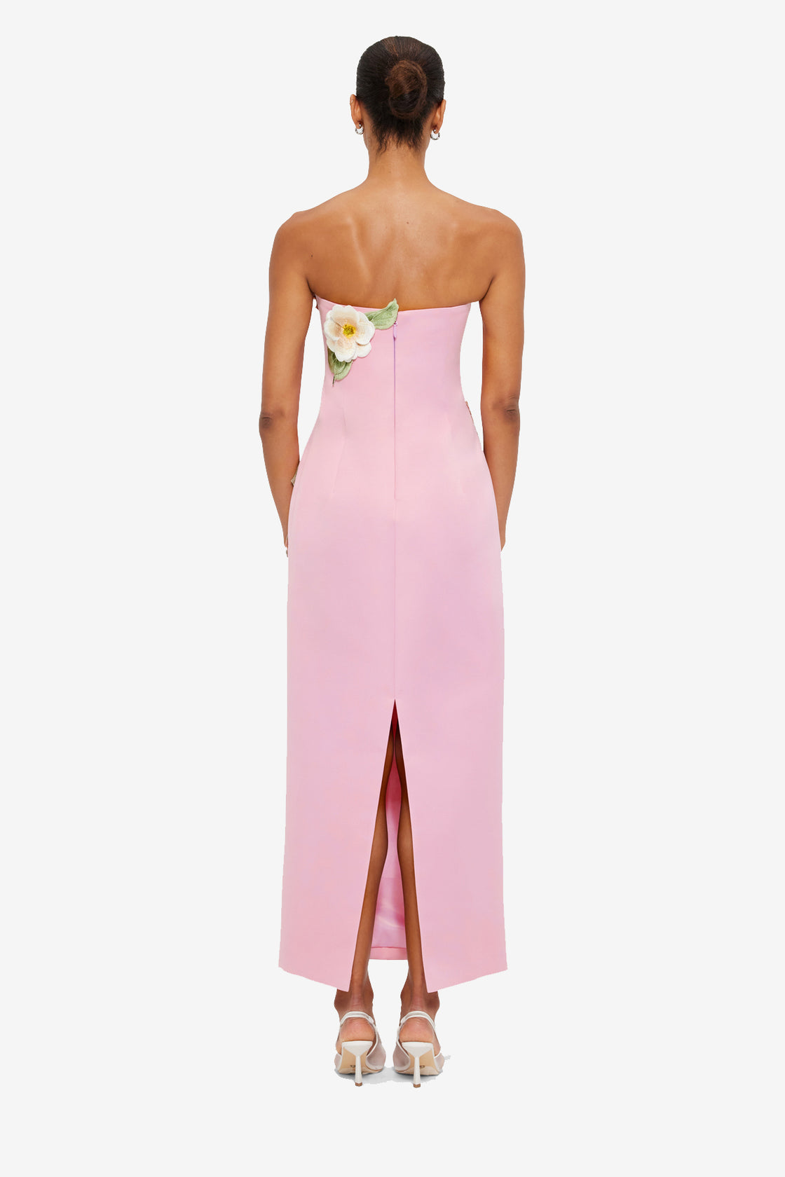 Rayna Appliqué Floral Bustier Maxi Dress in Camelia Print