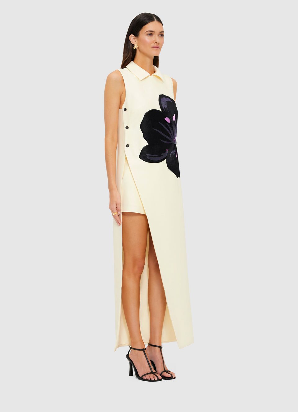Lucile Embroidered Wool Tunic - Snow Dress Maxi