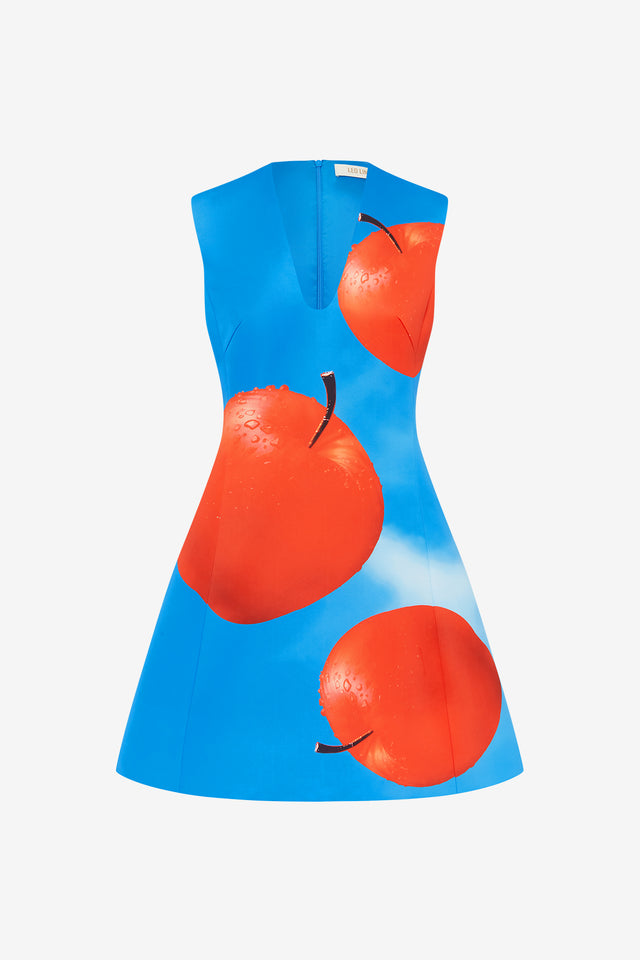 Exclusive LEO LIN Briana V Neck Mini Dress in Apple Print