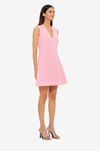 Exclusive LEO LIN Briana V Neck Mini Dress in Flamingo