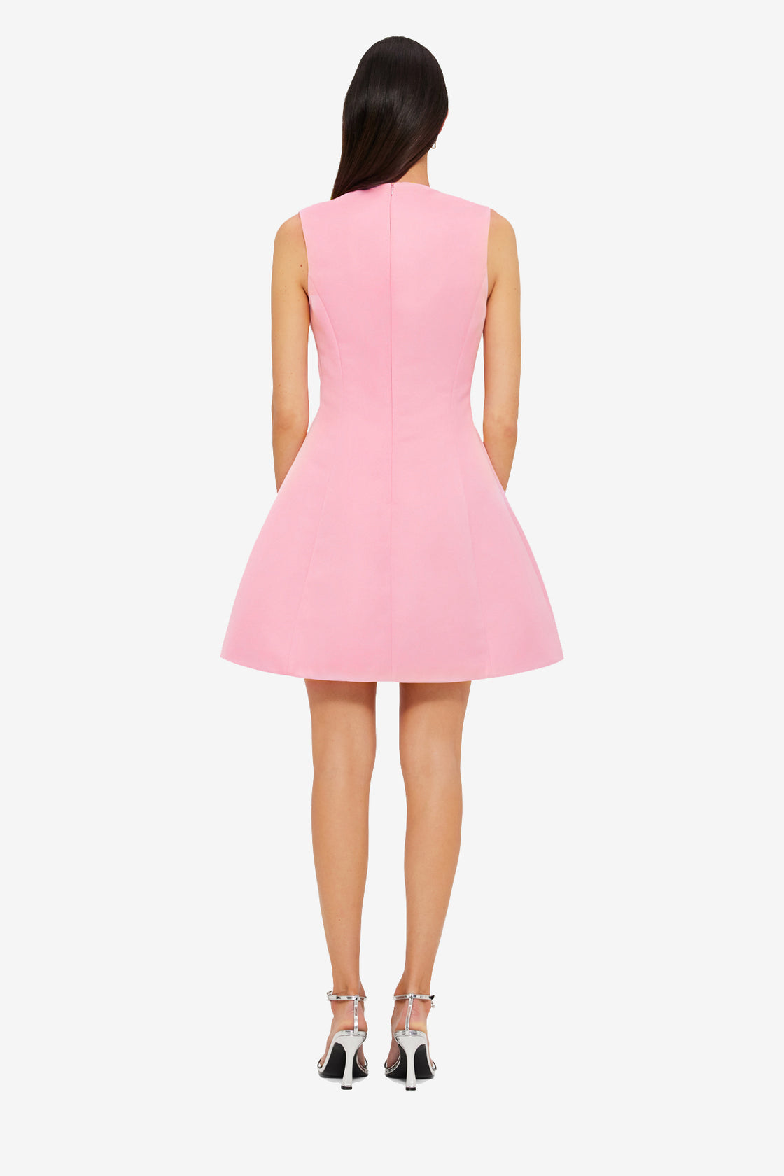 Exclusive LEO LIN Briana V Neck Mini Dress in Flamingo