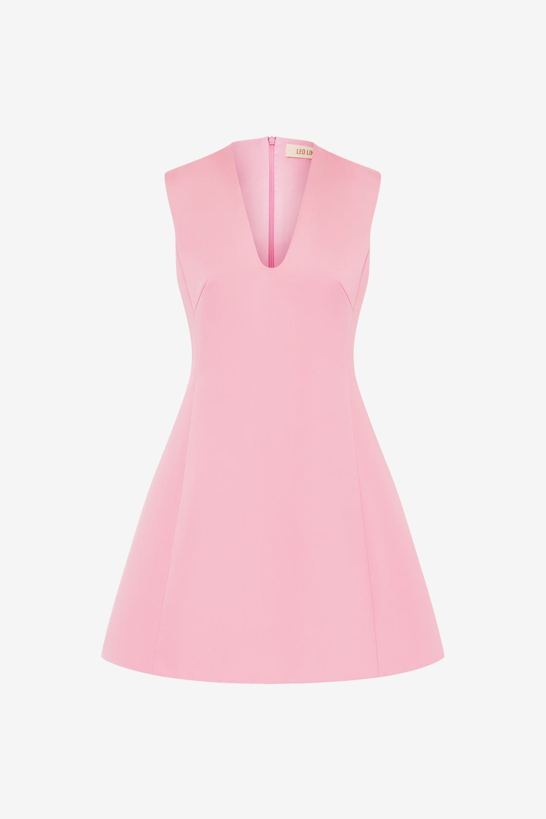 Exclusive LEO LIN Briana V Neck Mini Dress in Flamingo