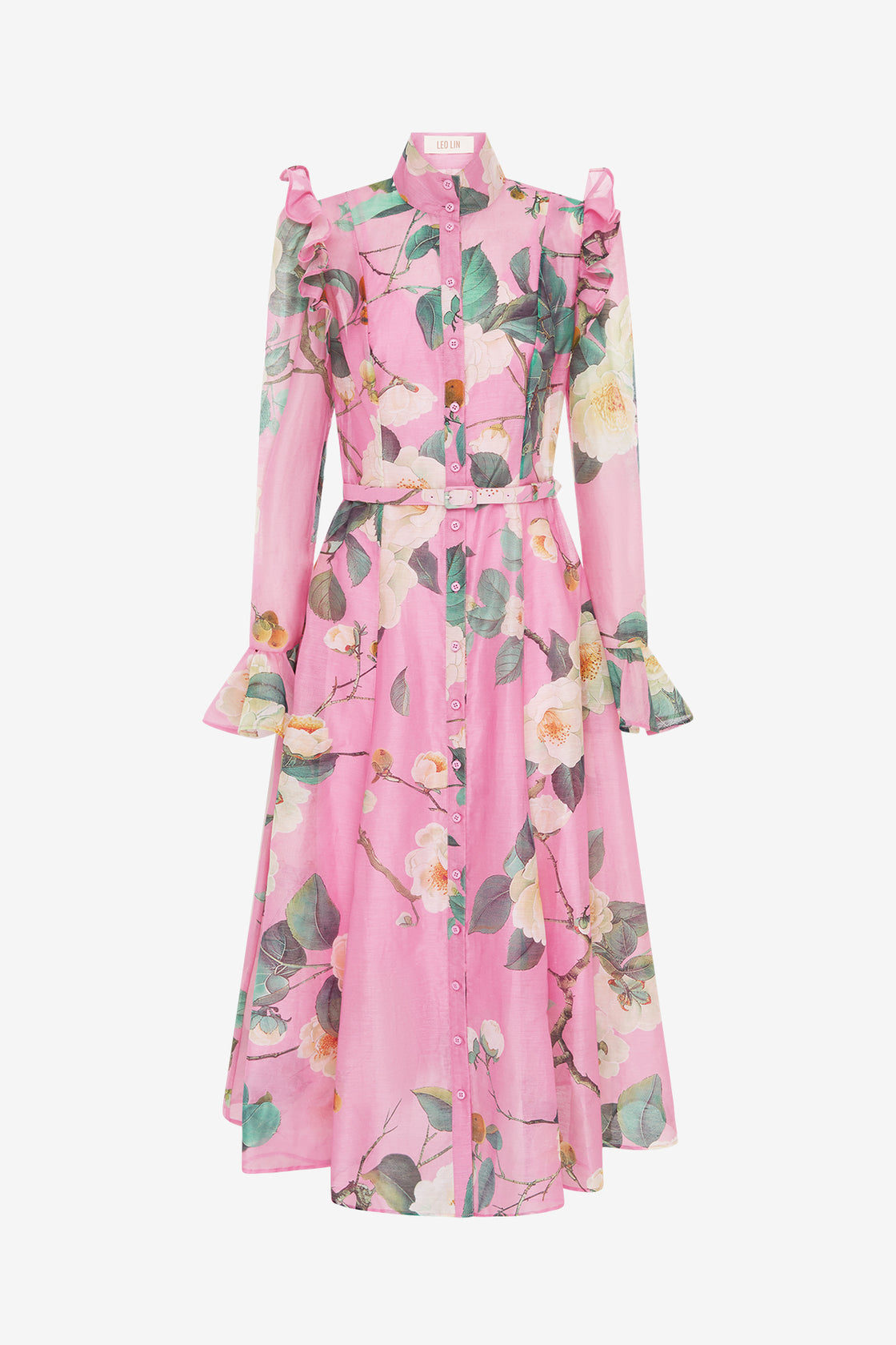 Exclusive Leo Lin Katrina Butterfly Sleeve Midi Dress in Camelia Print
