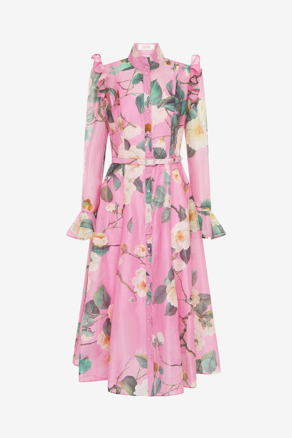 Exclusive Leo Lin Katrina Butterfly Sleeve Midi Dress in Camelia Print