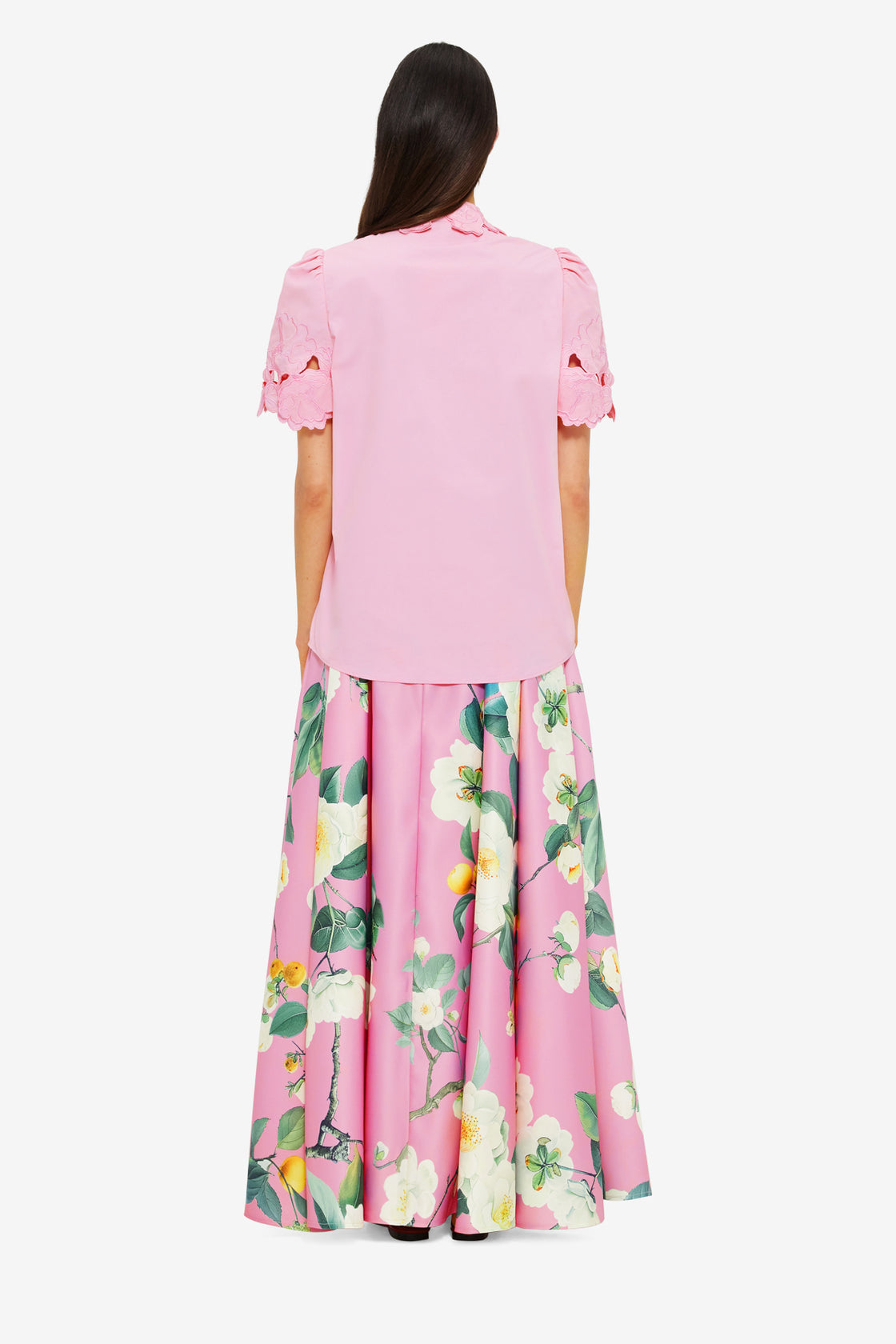 Exclusive Leo Lin Amélie Appliqué Shirt Top in Flamingo