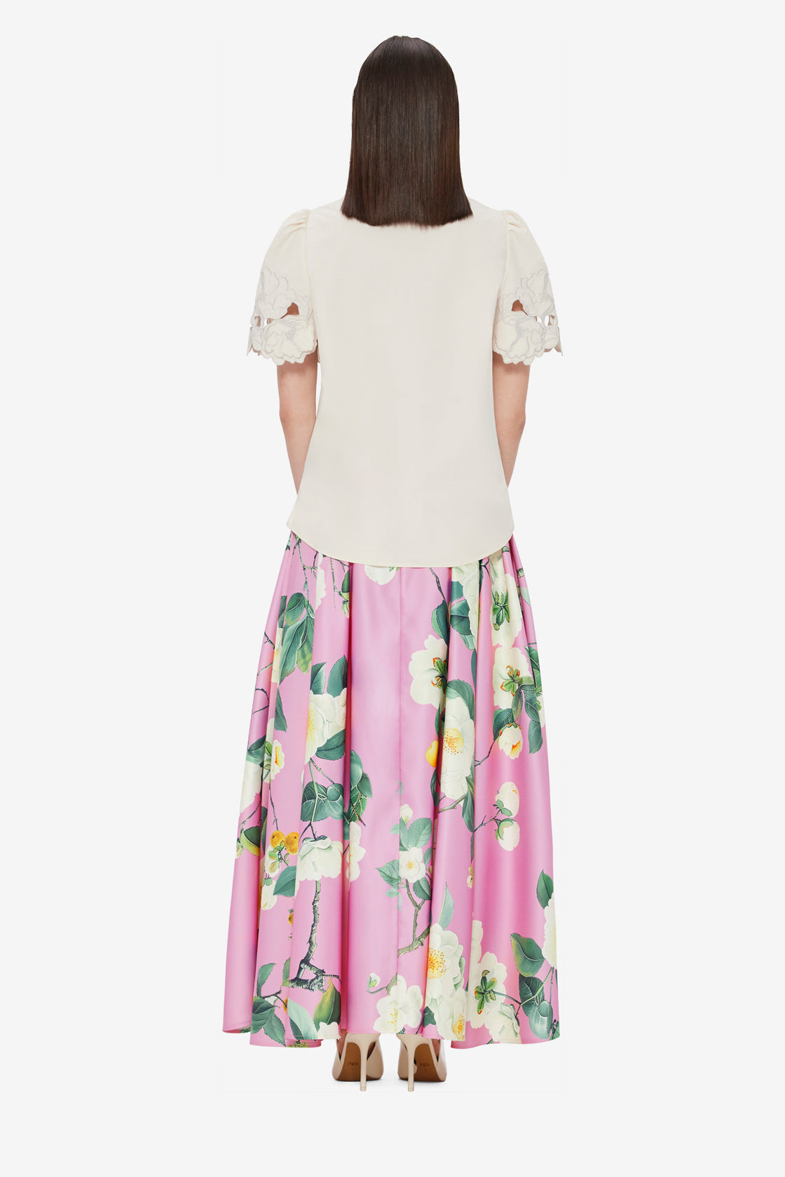 Exclusive LEO LIN Amélie Appliqué Shirt Top in Snow