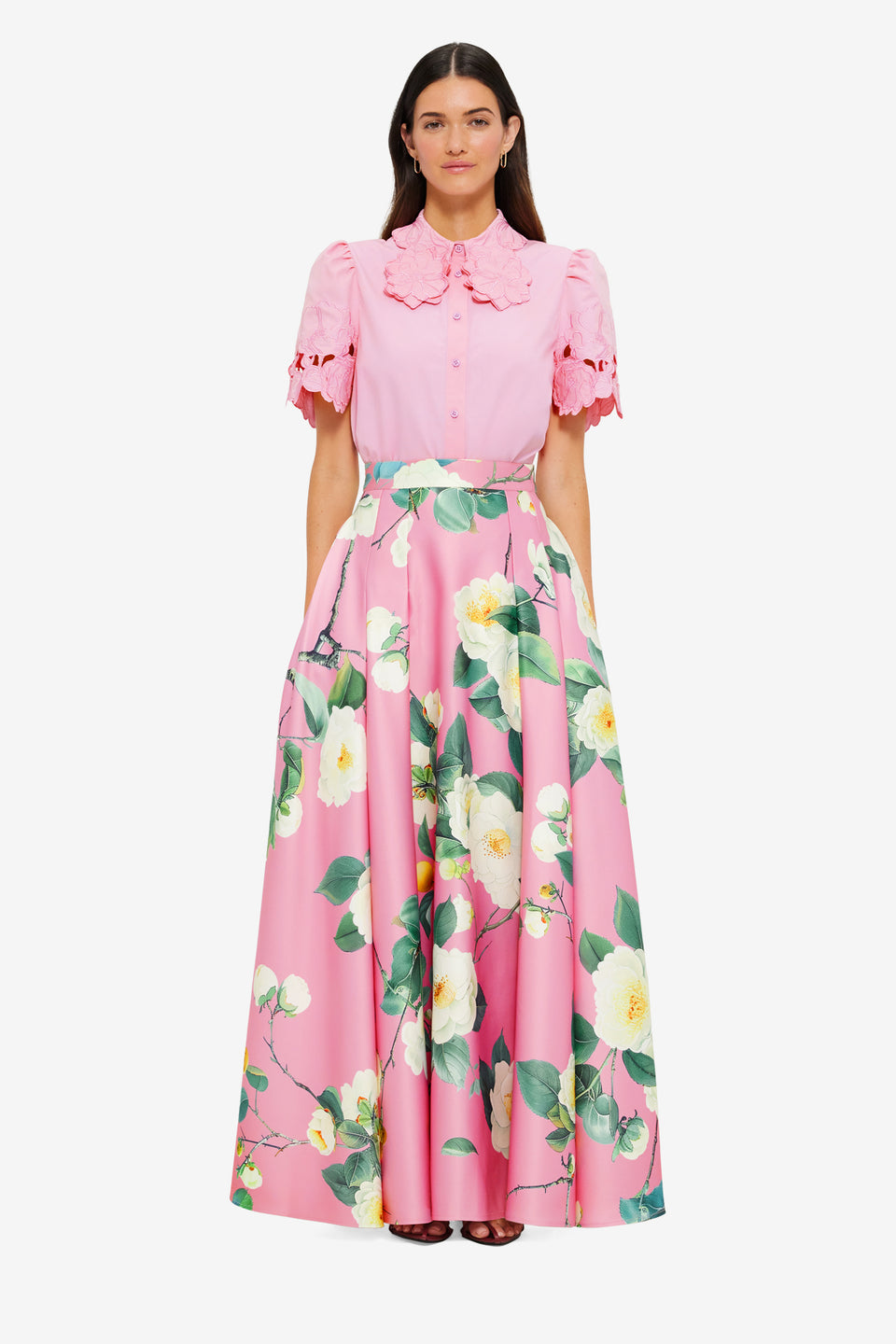 Exclusive Leo Lin Reinette Skirt in Camelia Print