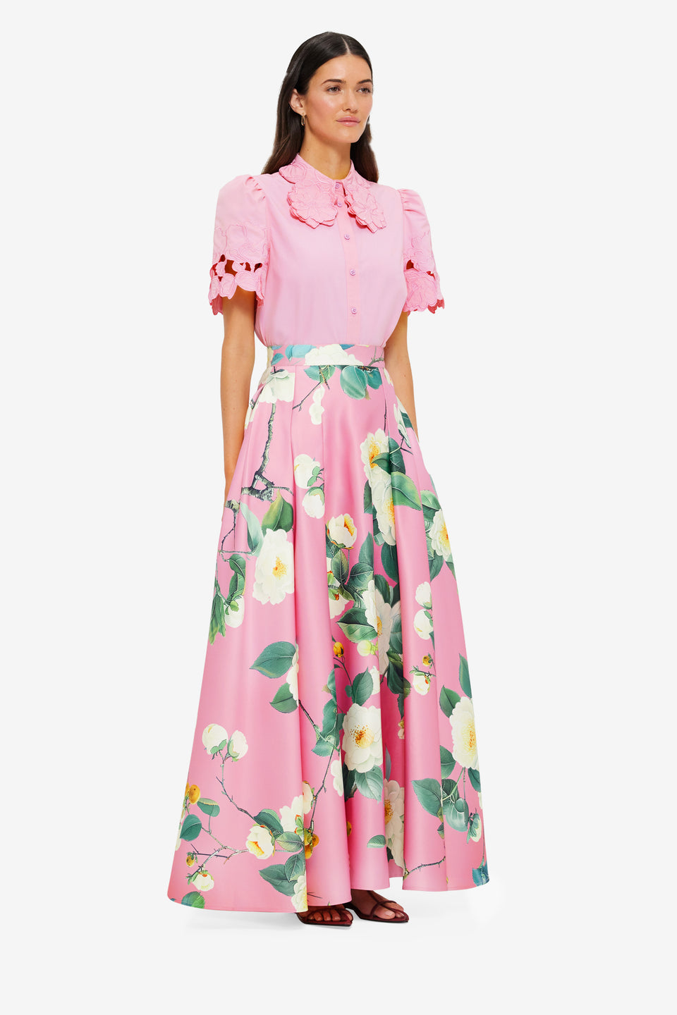 Exclusive Leo Lin Reinette Skirt in Camelia Print