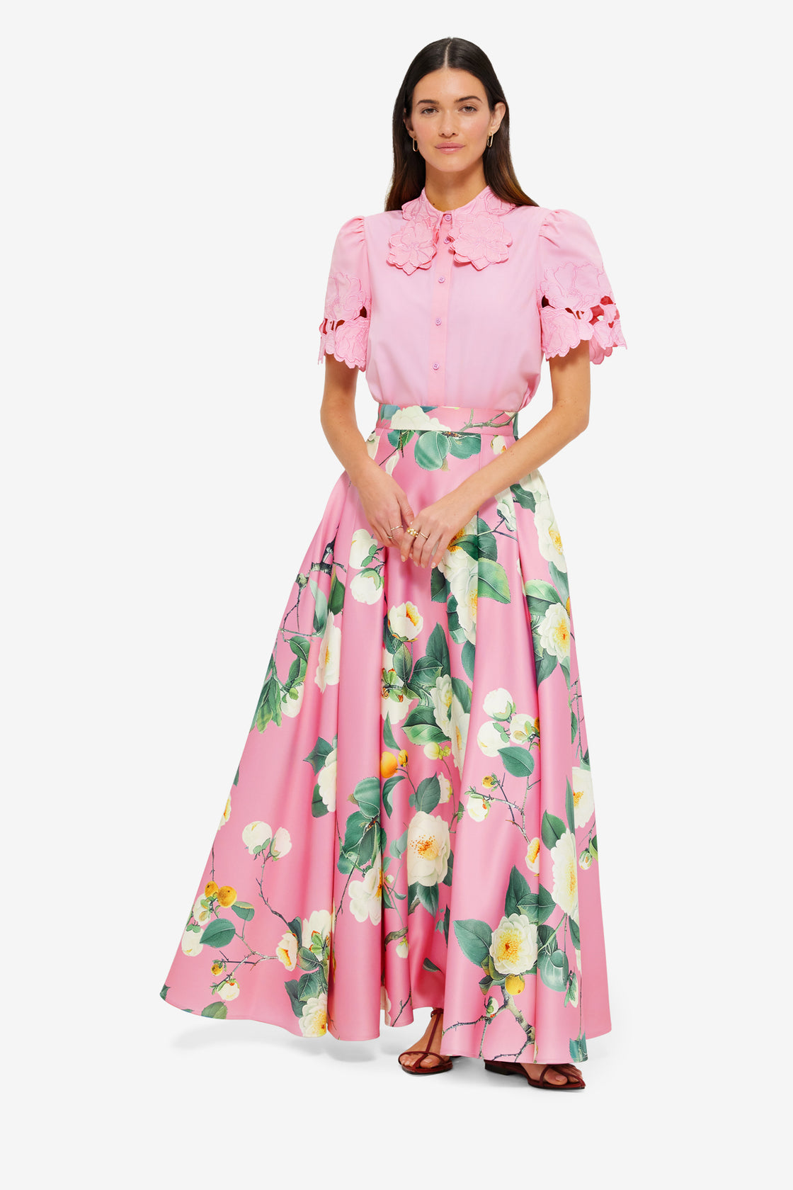 Exclusive Leo Lin Reinette Skirt in Camelia Print