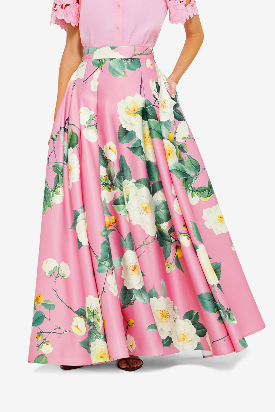 Exclusive Leo Lin Reinette Skirt in Camelia Print