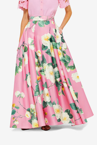 Exclusive Leo Lin Reinette Skirt in Camelia Print