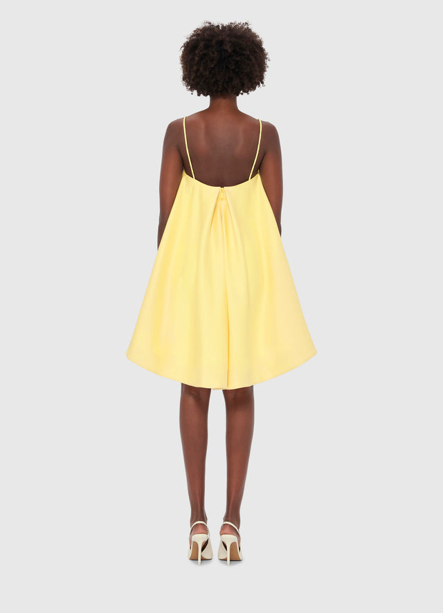 Exclusive LEO LIN Felicia Appliqué Floral Mini Dress in Sorbet Yellow