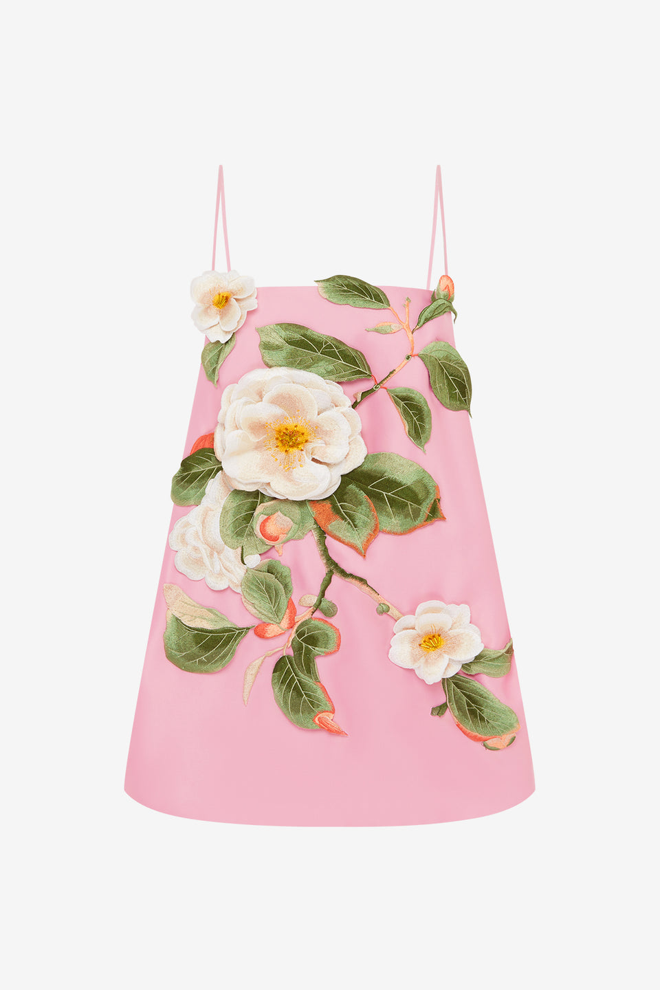 Exclusive Leo Lin Felicia Appliqué Floral Mini Dress in Camelia Print