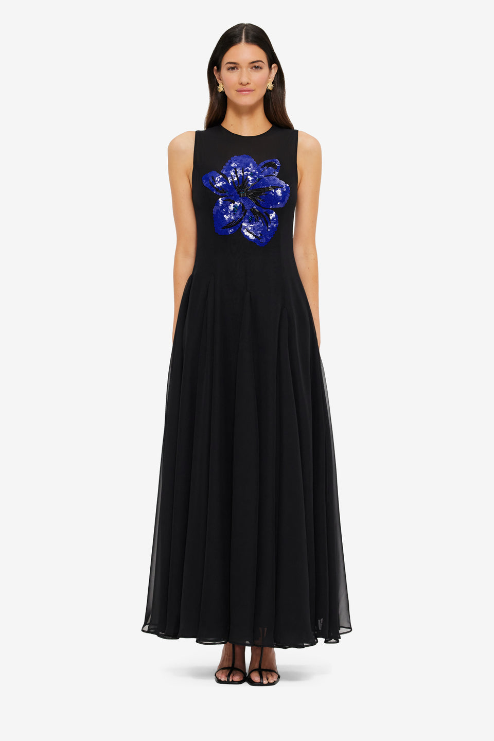 Exclusive Leo Lin Linnea Embellished Maxi Dress in Ebony