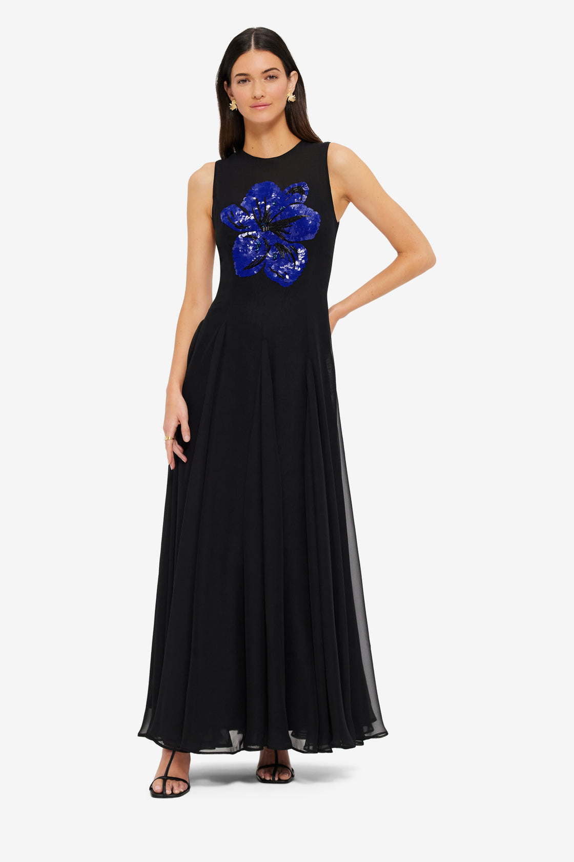 Exclusive Leo Lin Linnea Embellished Maxi Dress in Ebony