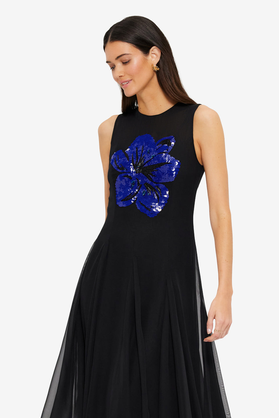 Exclusive Leo Lin Linnea Embellished Maxi Dress in Ebony