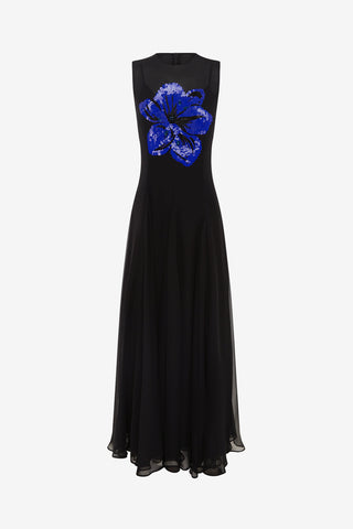 Exclusive Leo Lin Linnea Embellished Maxi Dress in Ebony