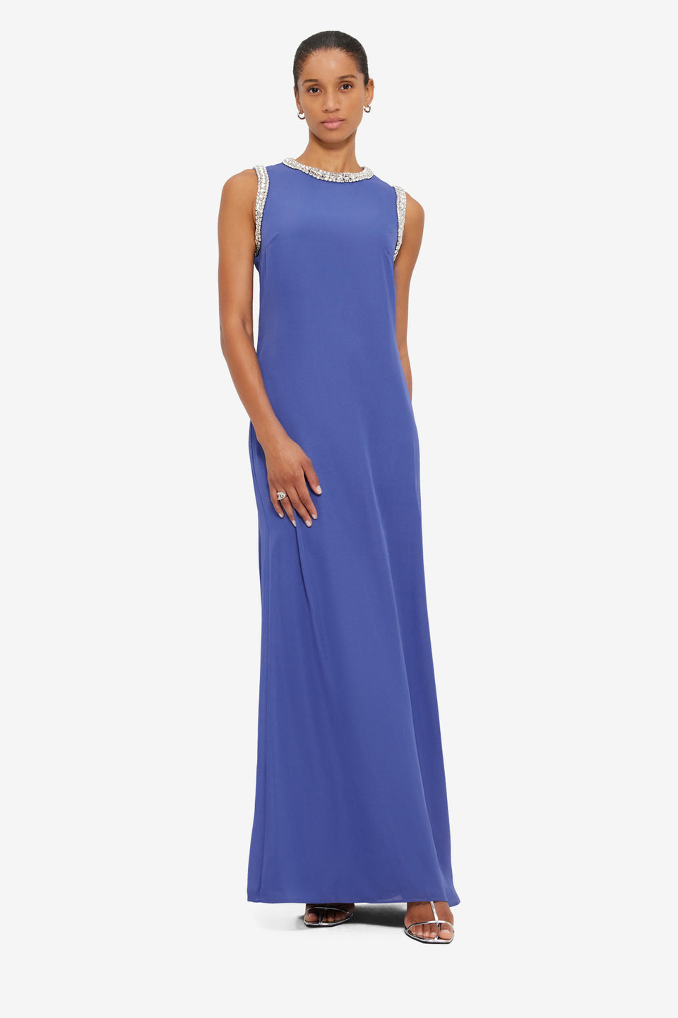 Exclusive Leo Lin Sylvette Embellished Maxi Dress in Sapphire