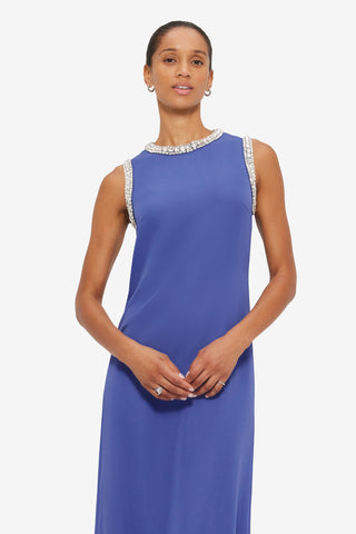 Exclusive Leo Lin Sylvette Embellished Maxi Dress in Sapphire
