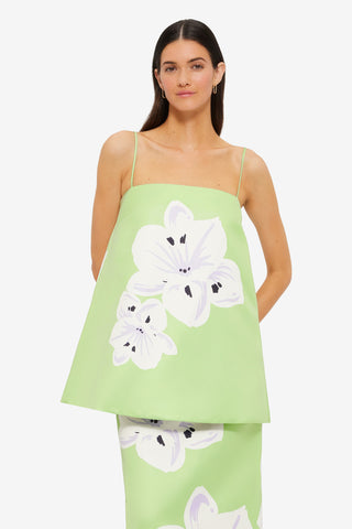 Exclusive Leo Lin Étienne Top in Hibiscus in Matcha