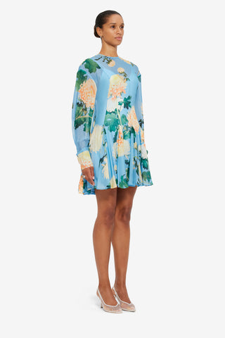 Exclusive Leo Lin Mia Mini Dress in Hydrangea in Cornflower Blue