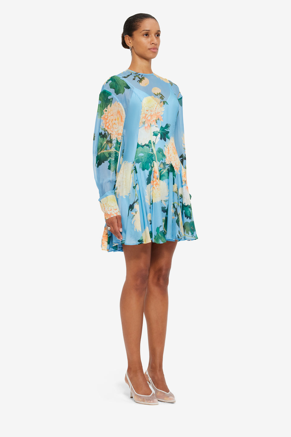 Exclusive Leo Lin Mia Mini Dress in Hydrangea in Cornflower Blue