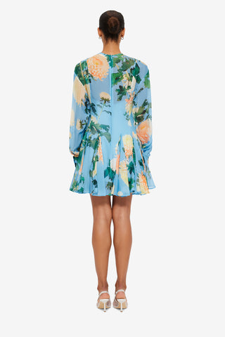 Exclusive Leo Lin Mia Mini Dress in Hydrangea in Cornflower Blue