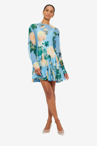 Exclusive Leo Lin Mia Mini Dress in Hydrangea in Cornflower Blue