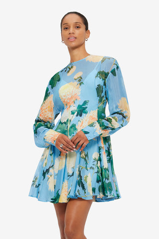 Exclusive Leo Lin Mia Mini Dress in Hydrangea in Cornflower Blue