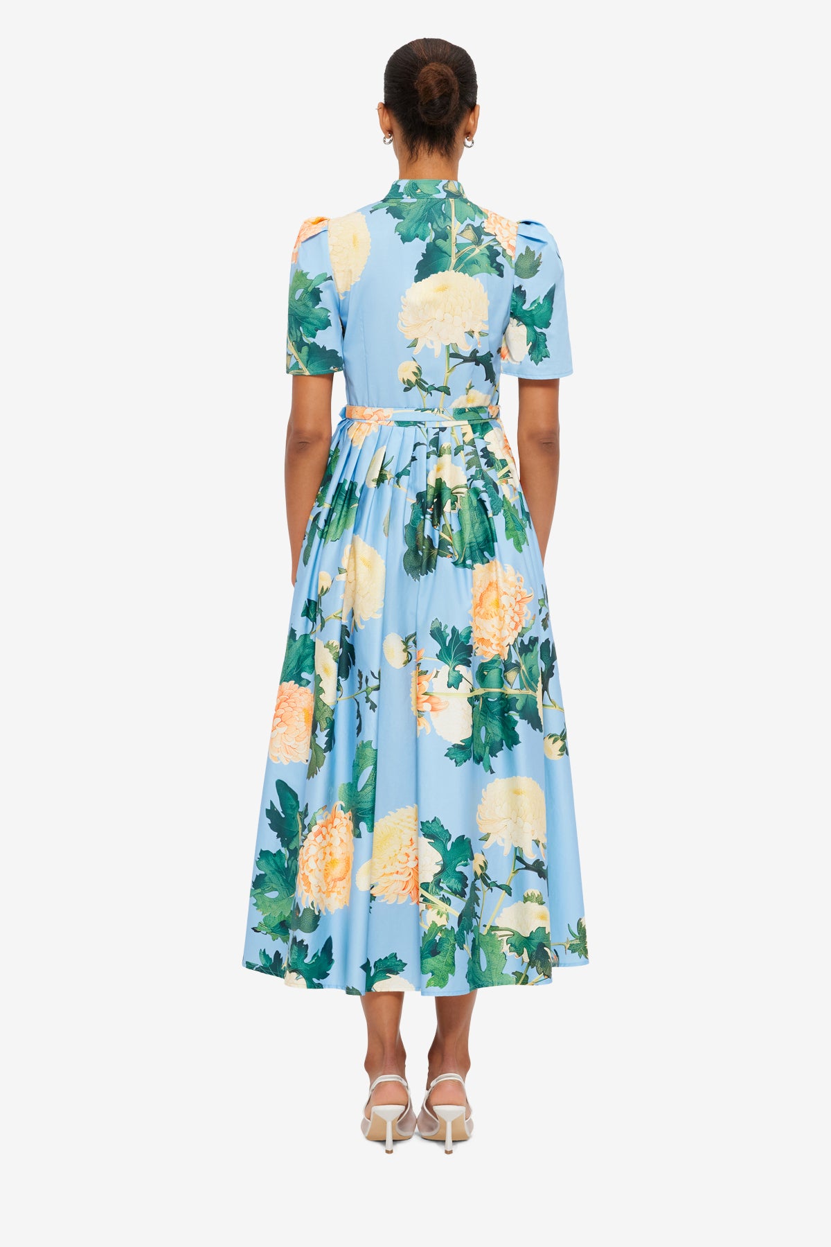 Bianca Short Sleeve Midi Dress - Hydrangea Print in