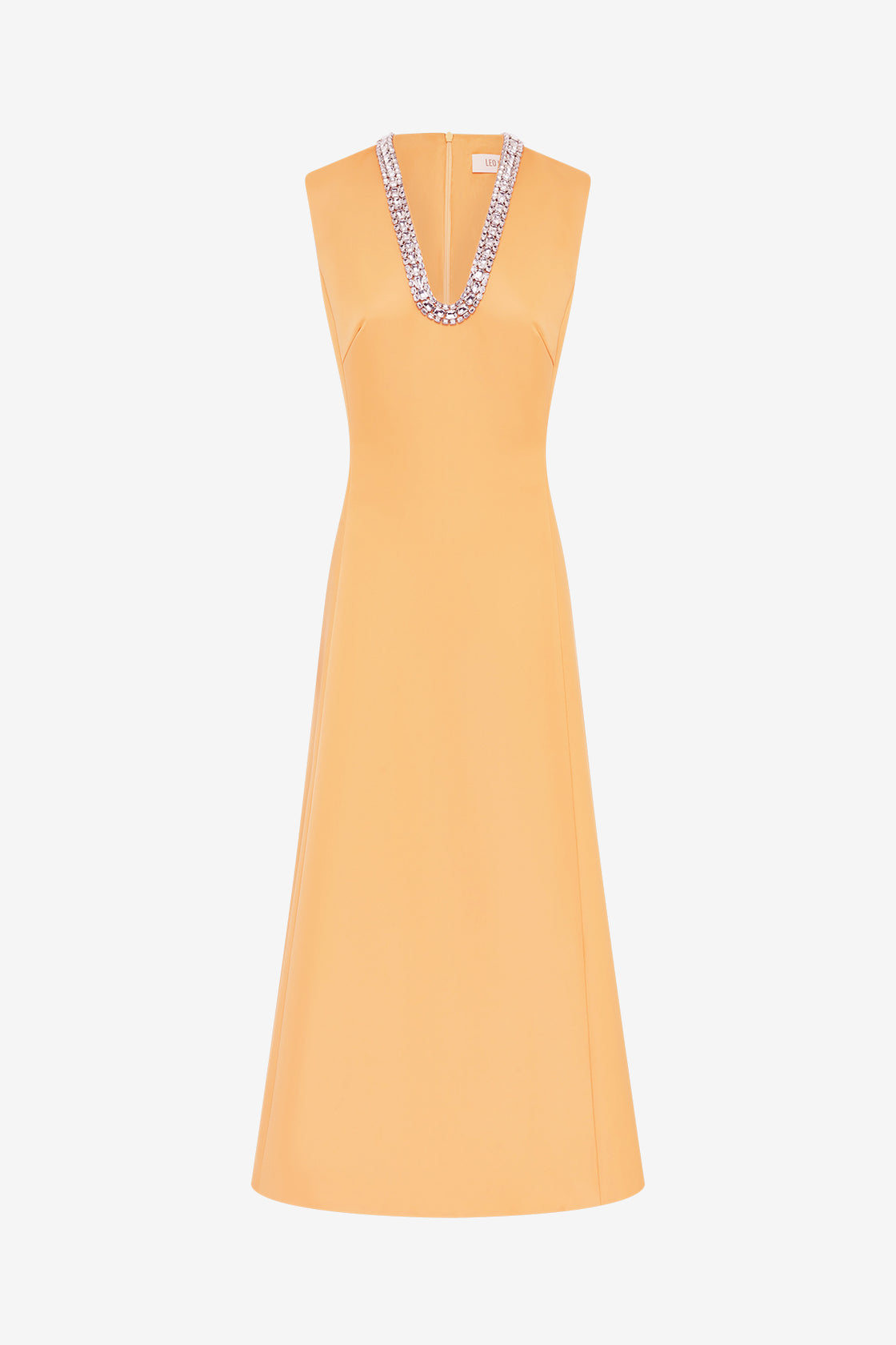 Exclusive Leo Lin Nicola Embellished Midi Dress in Ochre