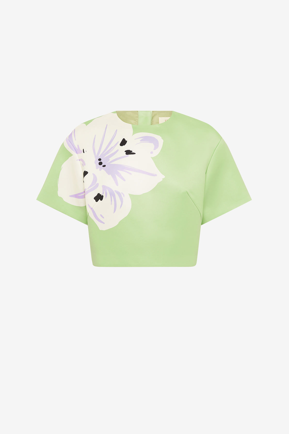 Exclusive LEO LIN Indie Sleeve Top in Hibiscus in Matcha