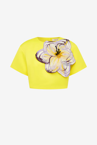 Exclusive Leo Lin Indie Sleeve Top - Iris Print in Yellow