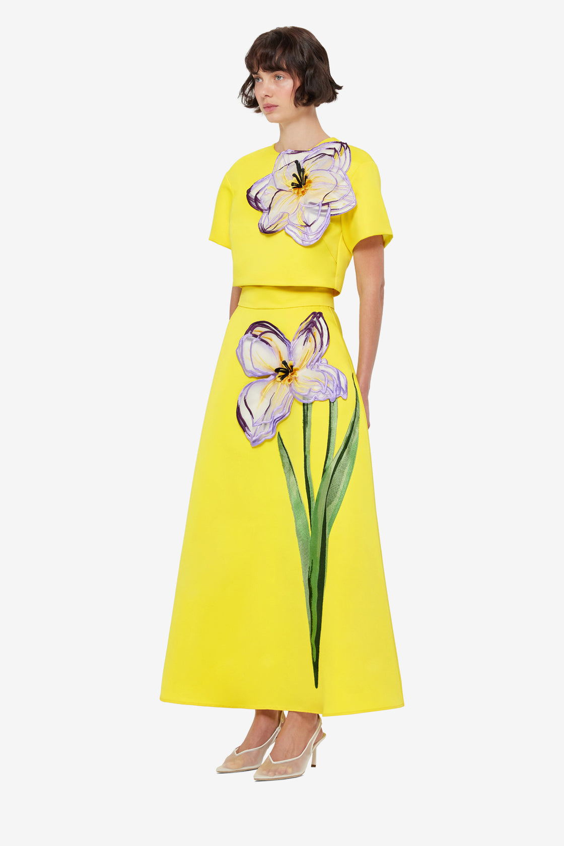Exclusive Leo Lin Indie Sleeve Top - Iris Print in Yellow