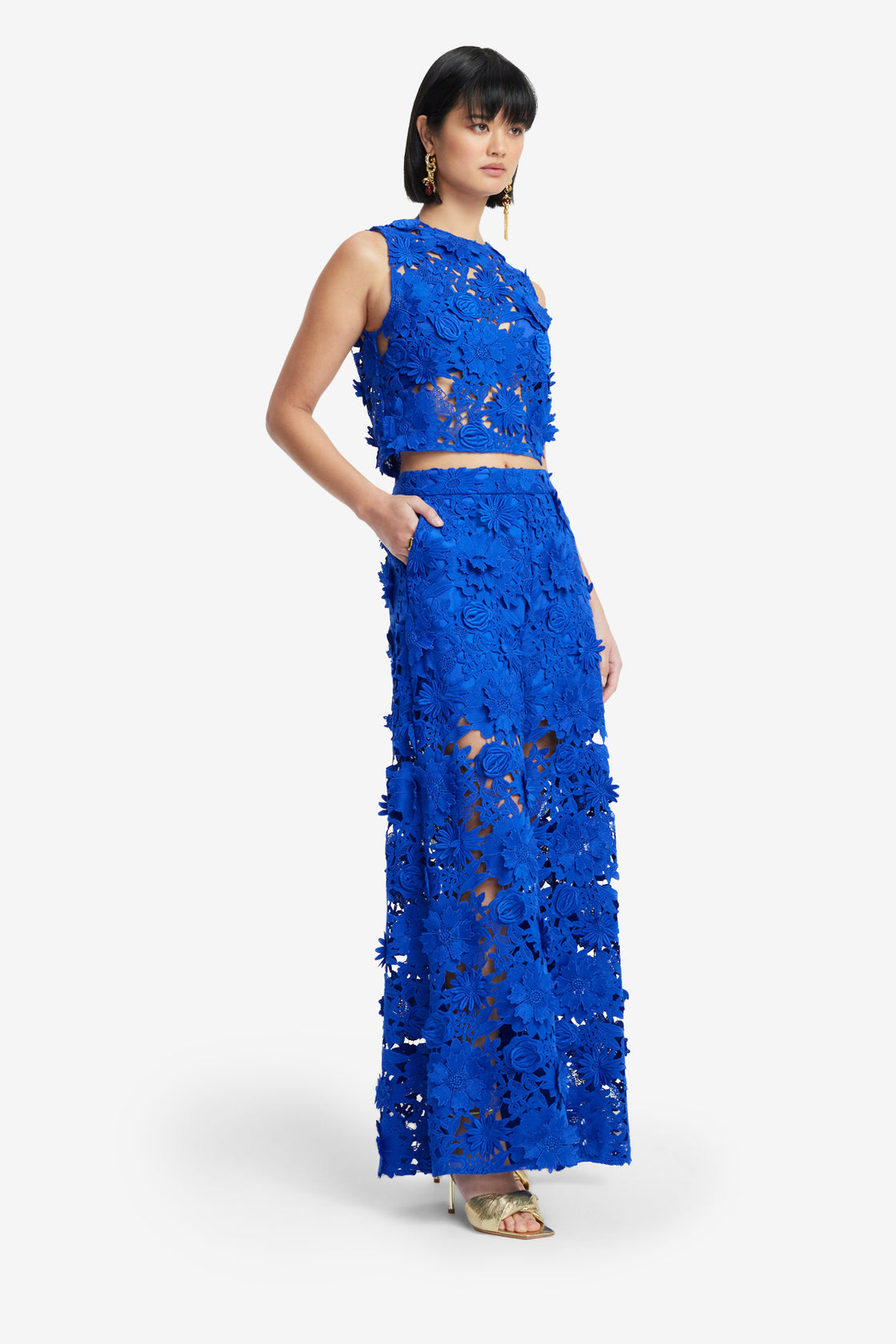 Exclusive LEO LIN Candied Lace Pants - Lapis