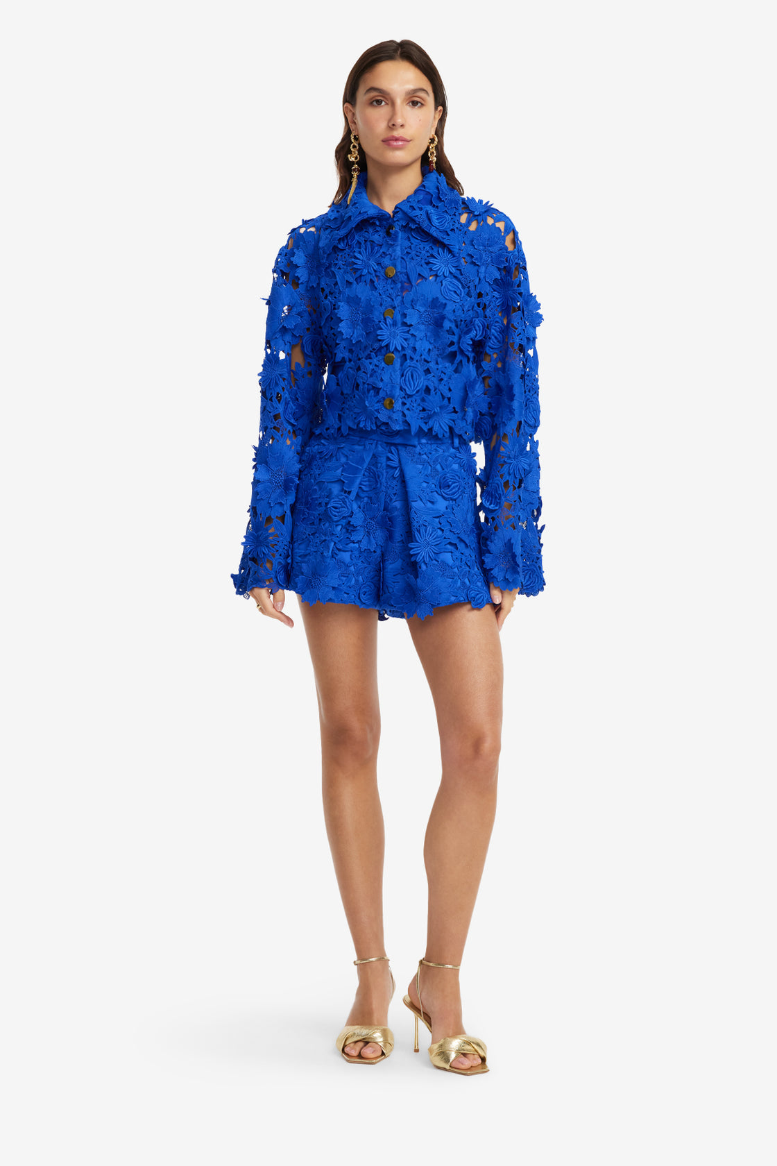 Exclusive LEO LIN Robyn Lace Shirt - Lapis