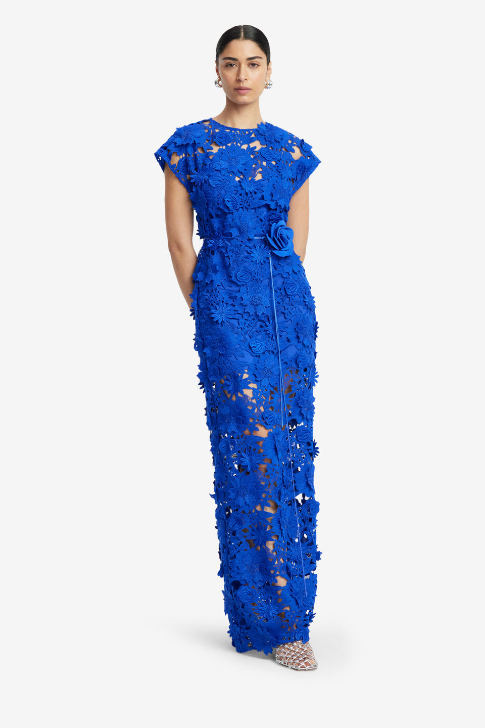 Exclusive LEO LIN Alena Lace Maxi Dress - Lapis