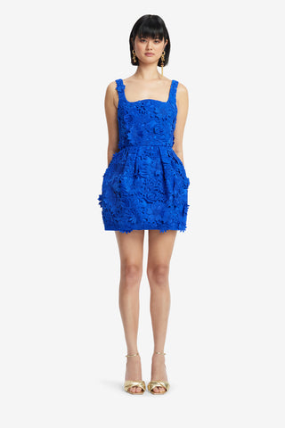 Exclusive LEO LIN Piper Lace Mini Dress - Lapis