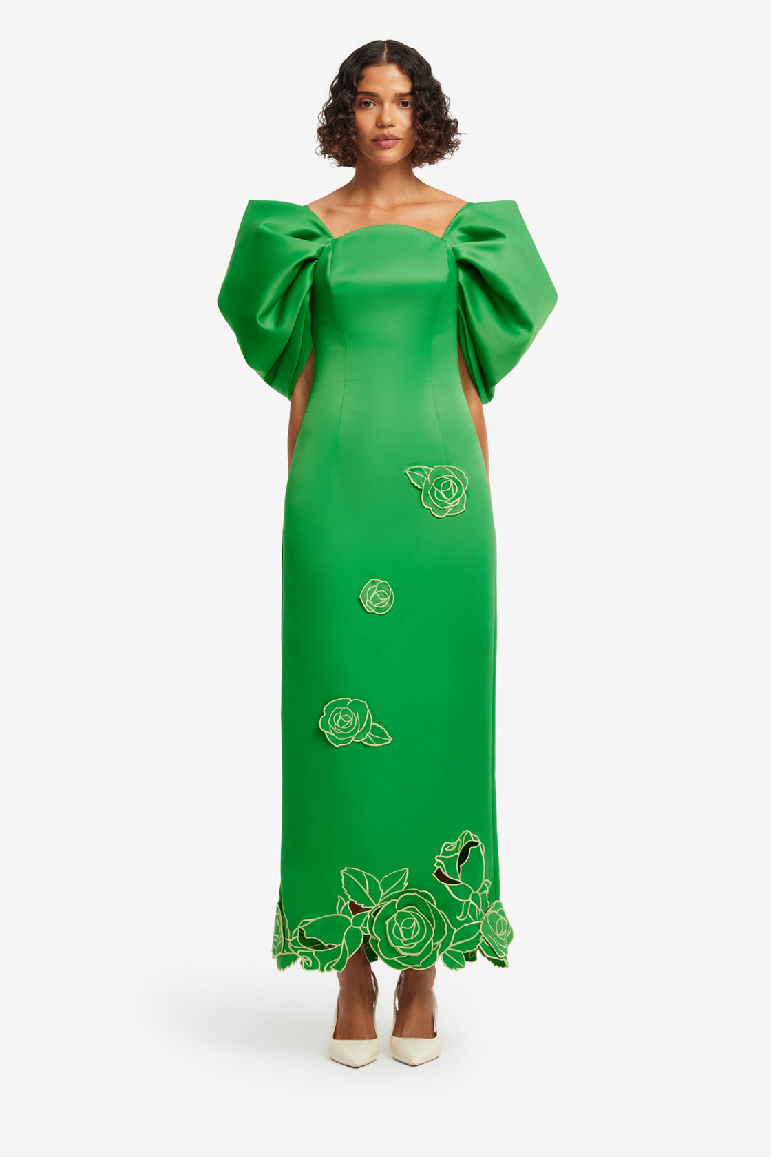 Exclusive LEO LIN Arabella Appliqué Maxi Dress - Verdant