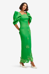 Arabella Appliqué Maxi Dress - Verdant Dress Maxi