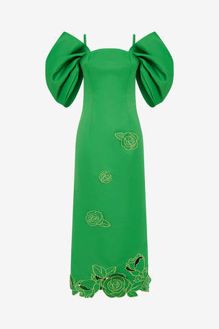 Exclusive LEO LIN Arabella Appliqué Maxi Dress - Verdant