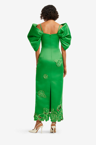 Exclusive LEO LIN Arabella Appliqué Maxi Dress - Verdant