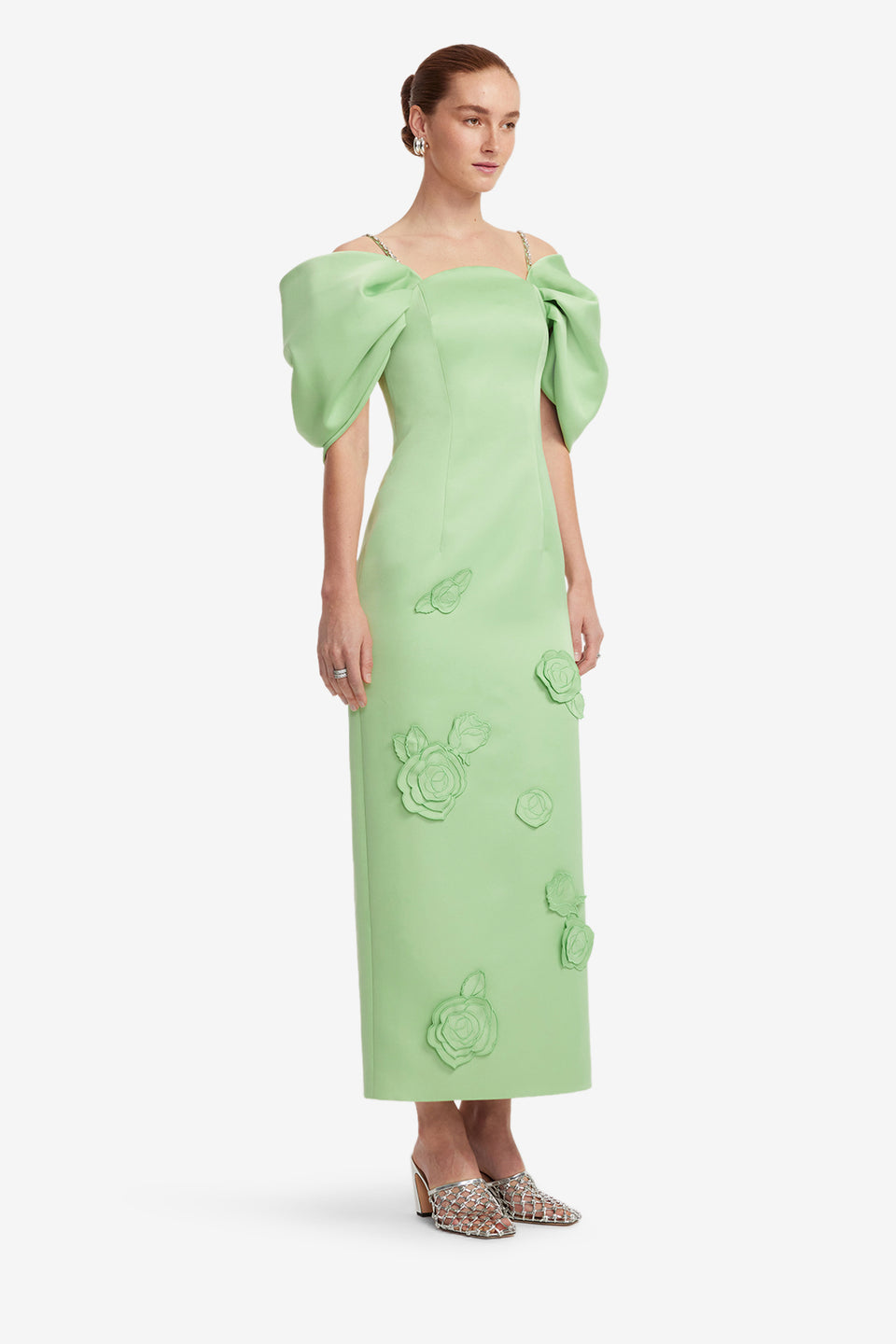 Exclusive LEO LIN Arabella Appliqué Maxi Dress - Juniper Green