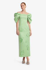 Arabella Appliqué Maxi Dress - Juniper Green Dress Maxi