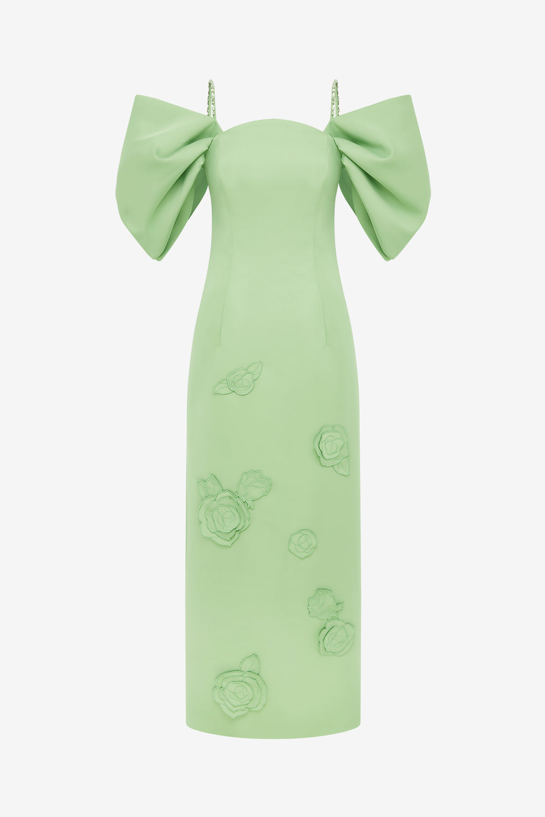 leo lin green dress LEO LIN - Marilyn Cutout Bustier Maxi Dress