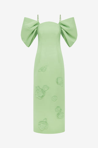 Exclusive LEO LIN Arabella Appliqué Maxi Dress - Juniper Green