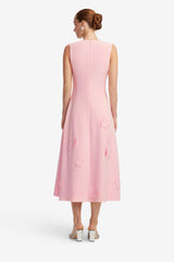 Cleo Appliqué Sleeveless Midi Dress - Blush Pink Dress Midi