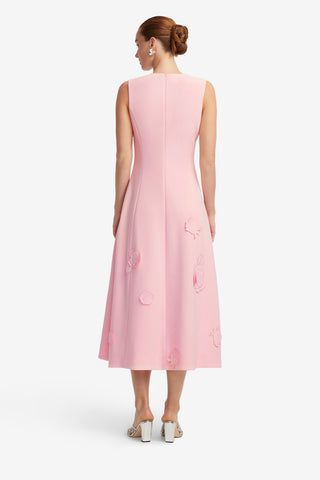 Exclusive LEO LIN Cleo Appliqué Sleeveless Midi Dress - Blush Pink