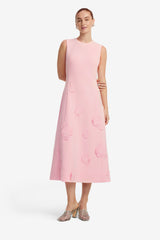 Cleo Appliqué Sleeveless Midi Dress - Blush Pink Dress Midi